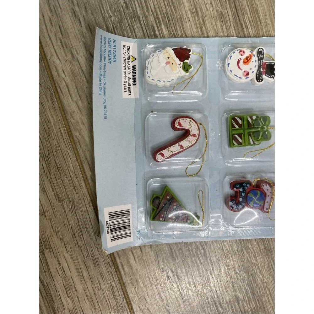 12 My Little Christmas Mini Ornaments Santa, Cane, Snowman, Tree,‎ Gifts